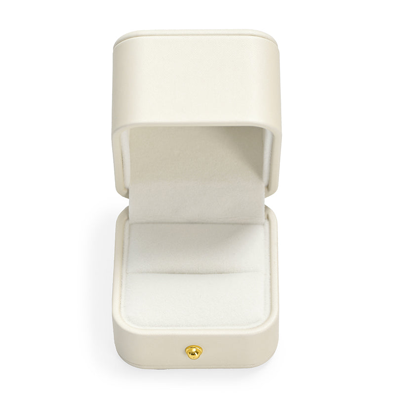 Cream PU Leather Jewelry Gift Packaging Box H153