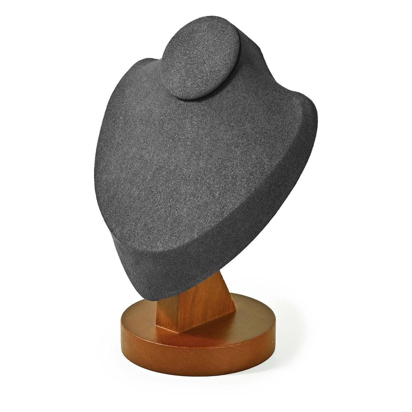 Premium Wood Microfiber Necklace Bust Display Stand SM050