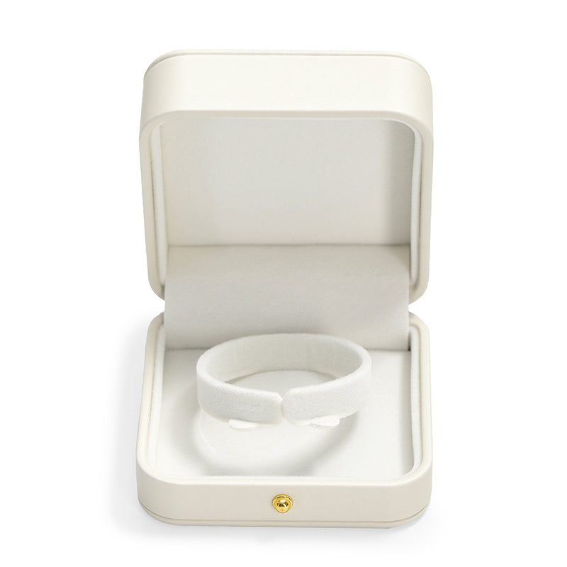 Cream PU Leather Jewelry Gift Packaging Box H153