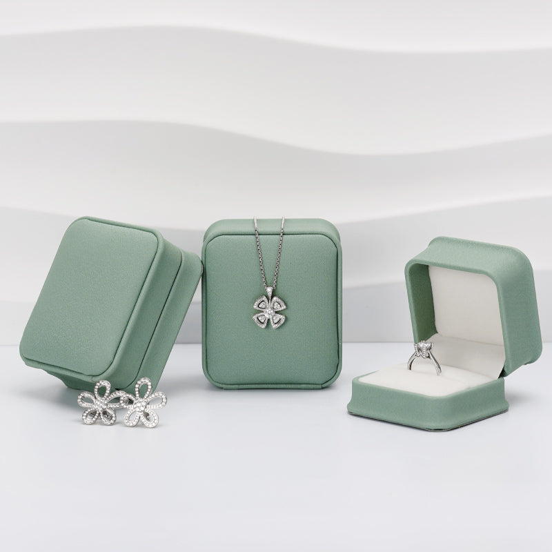 Green PU Leather Jewelry Gift Packaging Box H145