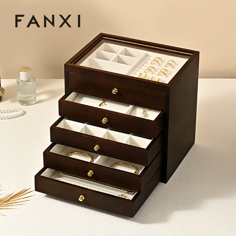 FANXI solid wood jewelry storage box multi-layer jewelry storage box X078