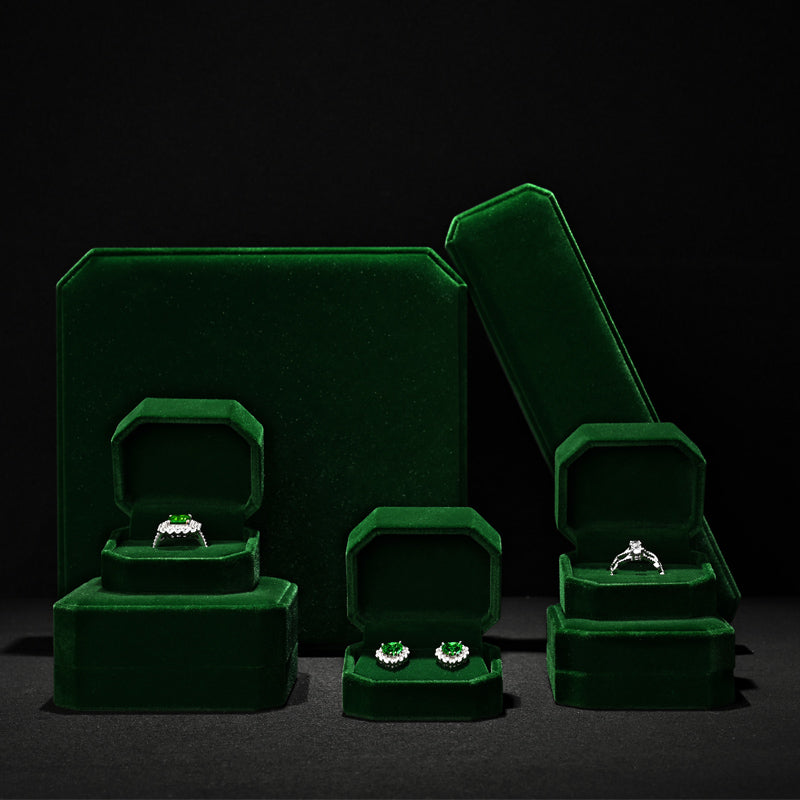 Green Velvet Jewelry Packaging Ring Box H19001