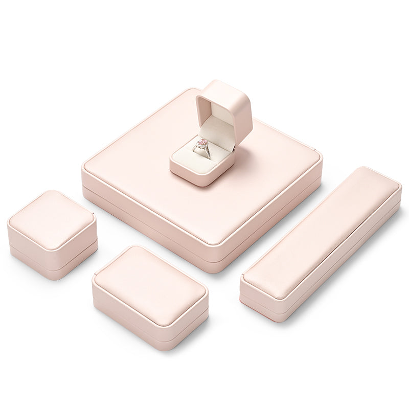 Nice Pink PU Leather Velvet Jewelry Ring Box H16101
