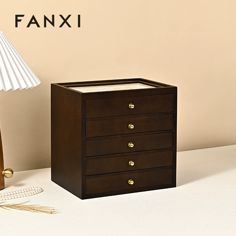 FANXI solid wood jewelry storage box multi-layer jewelry storage box X078