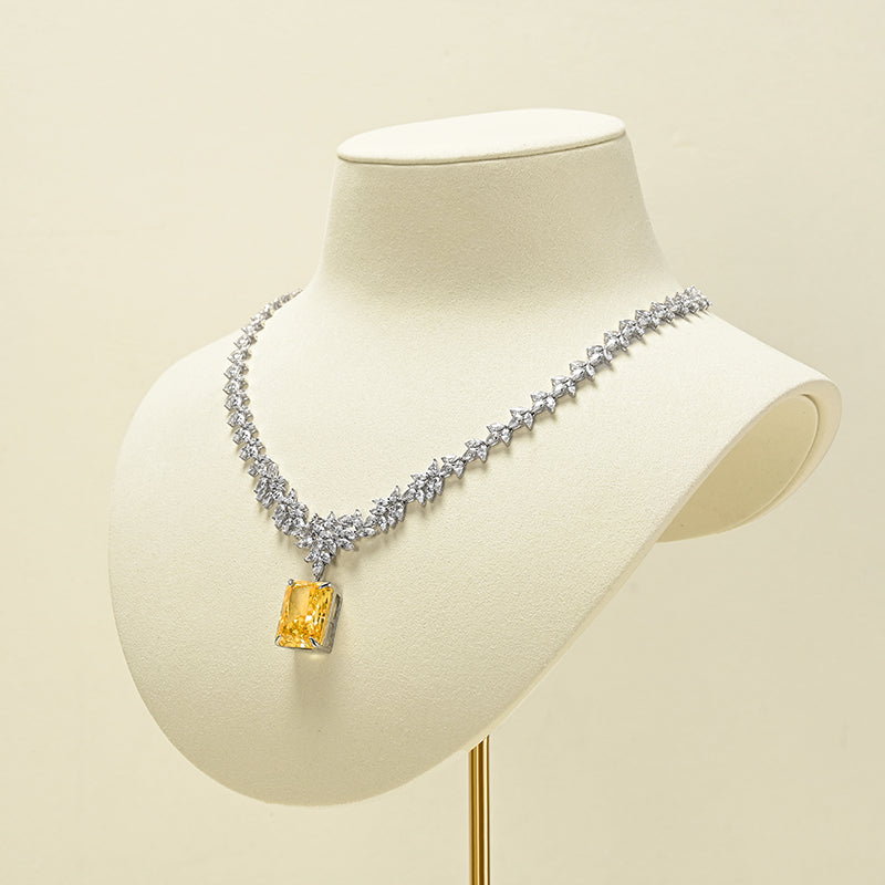 Luxury Beige Microfiber Necklace Bust Display Stand RX112
