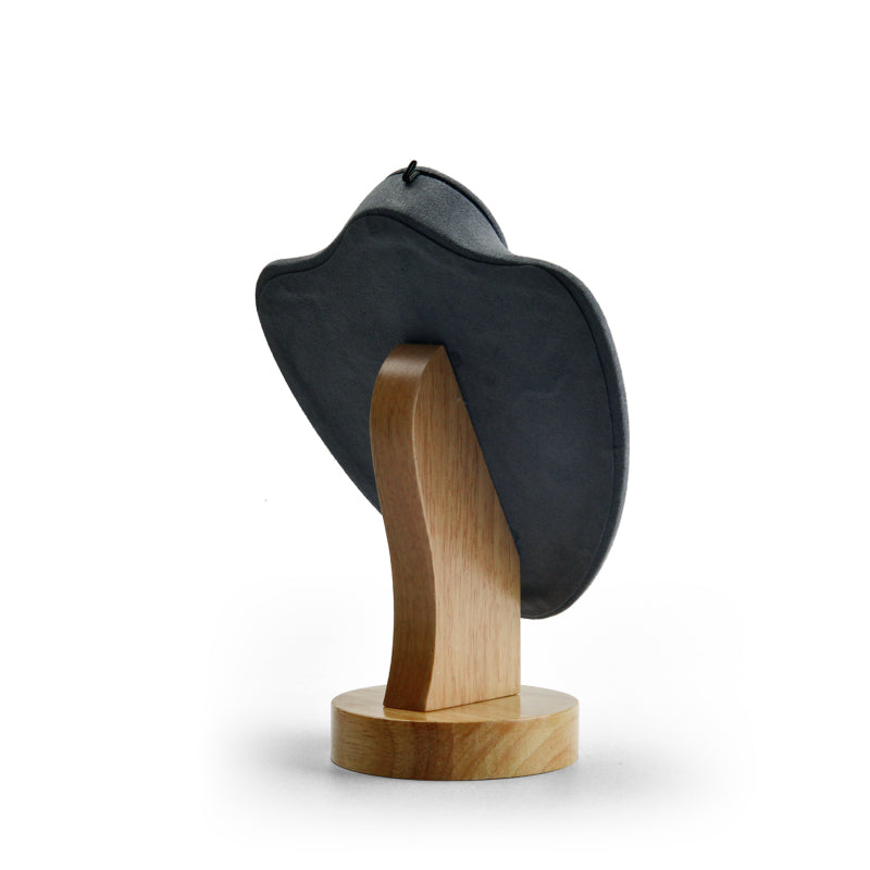 Premium Wood Microfiber Necklace Bust Display Stand SM050