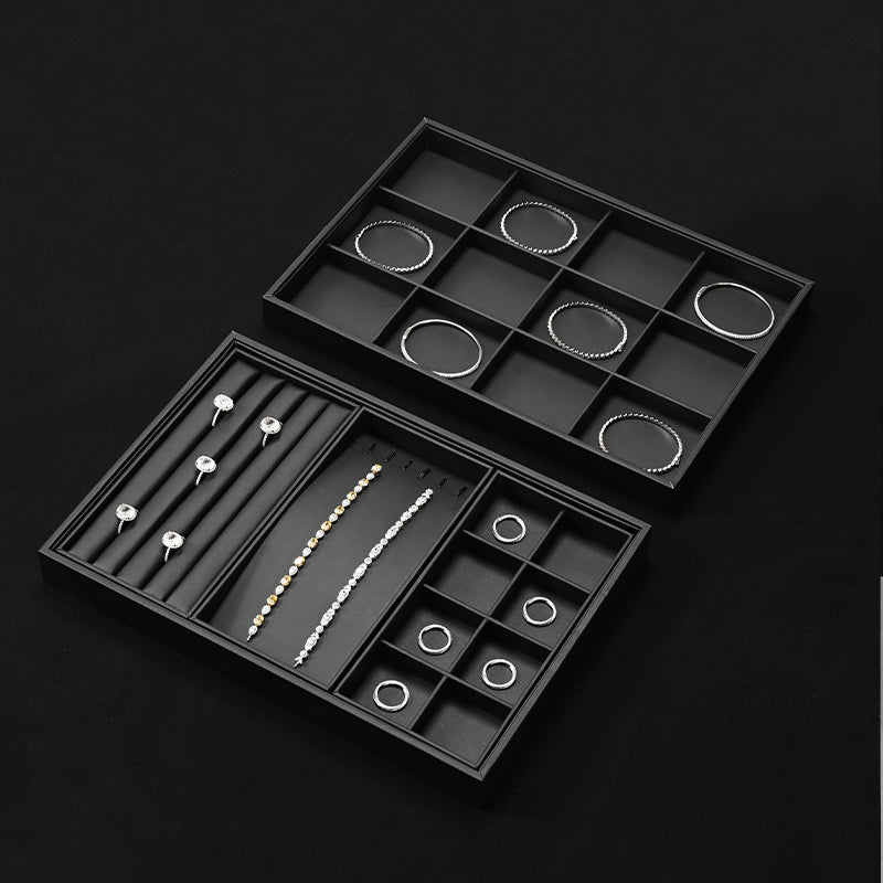 Black PU Leather Jewelry Display Tray P017