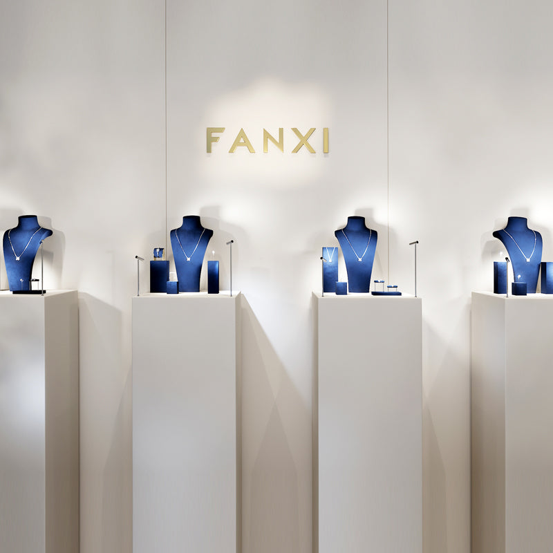 FANXI Blue Ring Pendant Earrings Jewelry Display Set TT333