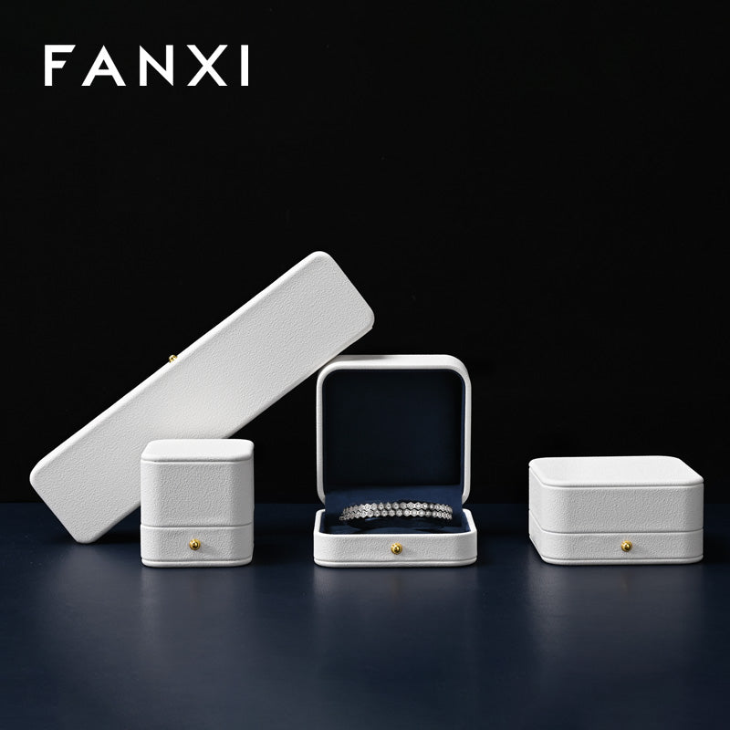 Classic White Blue Color Jewelry Packaging Box H197