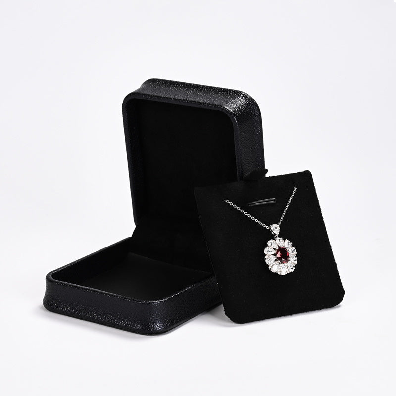 Classic Navy Black PU Leather Jewelry Packaging Box H158
