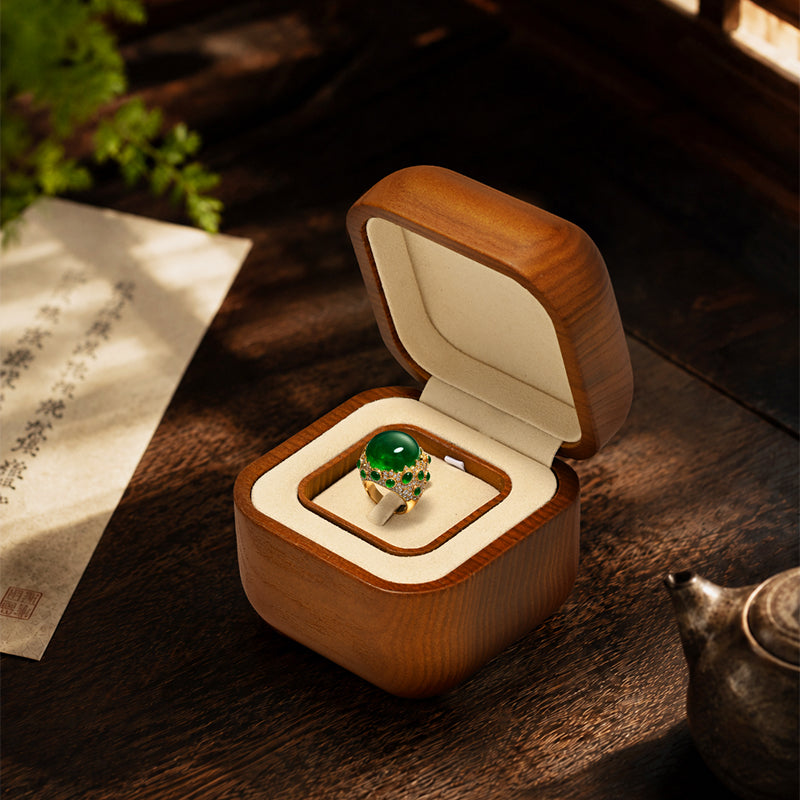 FANXI High-end solid wood ring box storage box creative unit ring display box H206