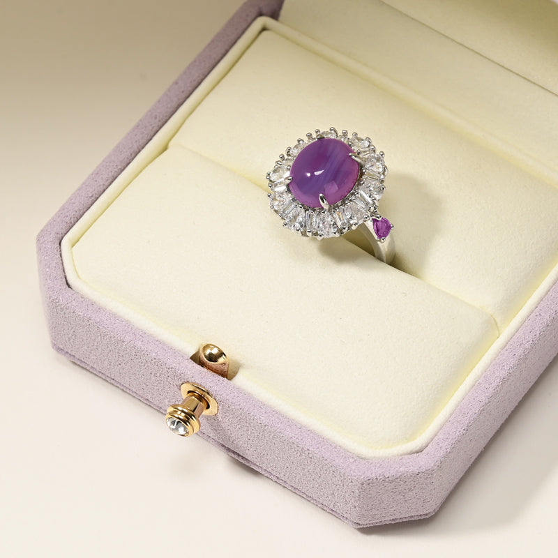 FANXI Purple Microfiber Jewelry Packaging Gift Wedding Ring Box H18001
