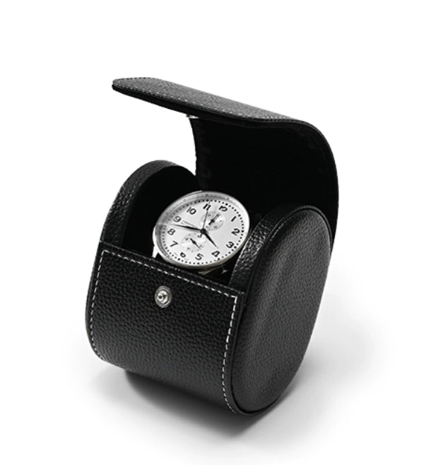 Luxury Leather Watch Storage Box Travel Single Watch Case Watch Gift Box for Christmas Anniversary Birthday B009
