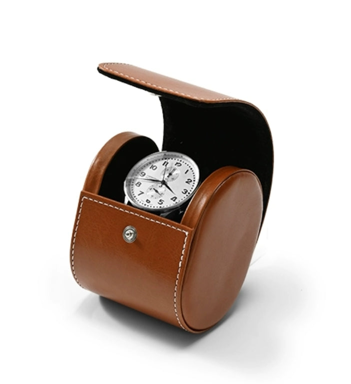 Luxury Leather Watch Storage Box Travel Single Watch Case Watch Gift Box for Christmas Anniversary Birthday B009