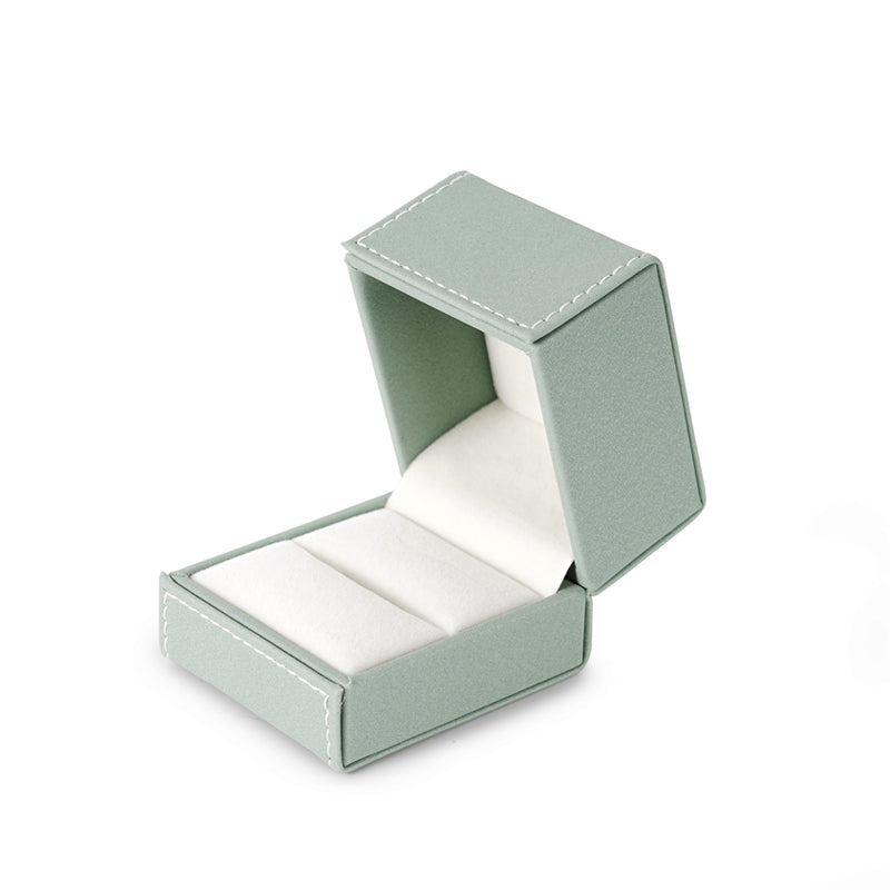 Light Green PU Leather Gift Jewelry Ring Box H12001