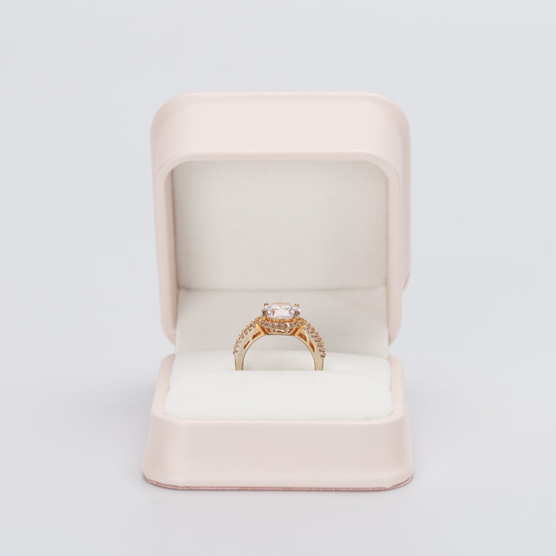 Pink PU Leather Jewelry Gift Ring Box H14601