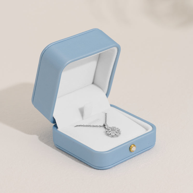 Sky Blue PU Leather Jewelry Gift Packaging Box H148