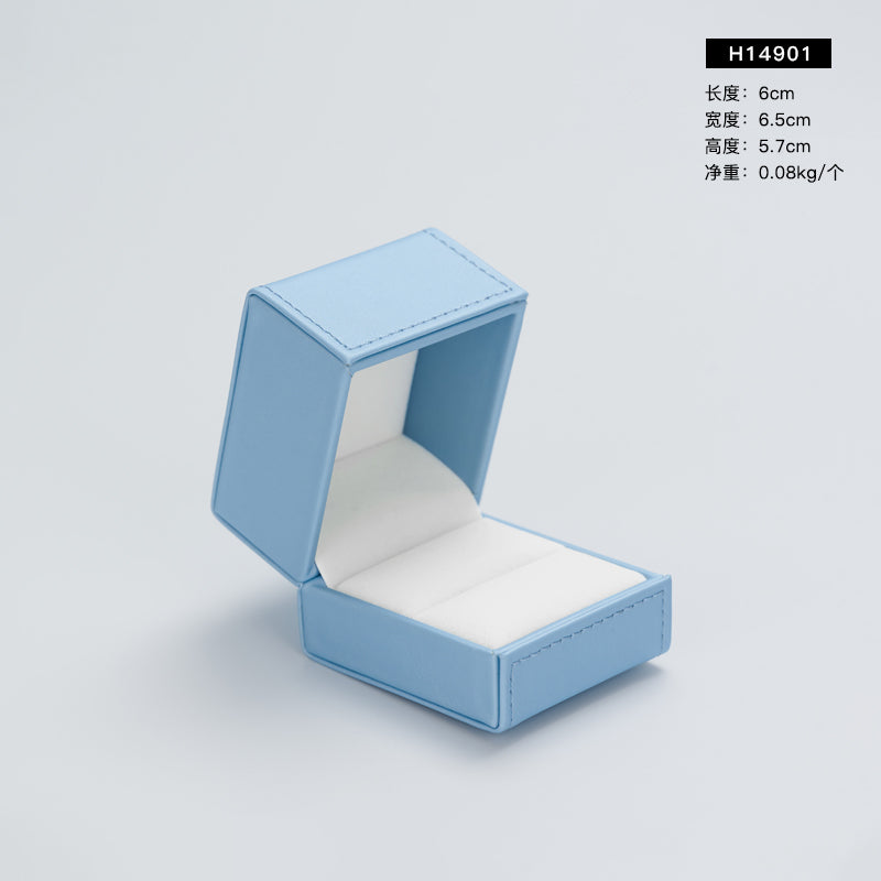 Sky blue PU Leather Gift Jewelry Packaging Ring Box H14901