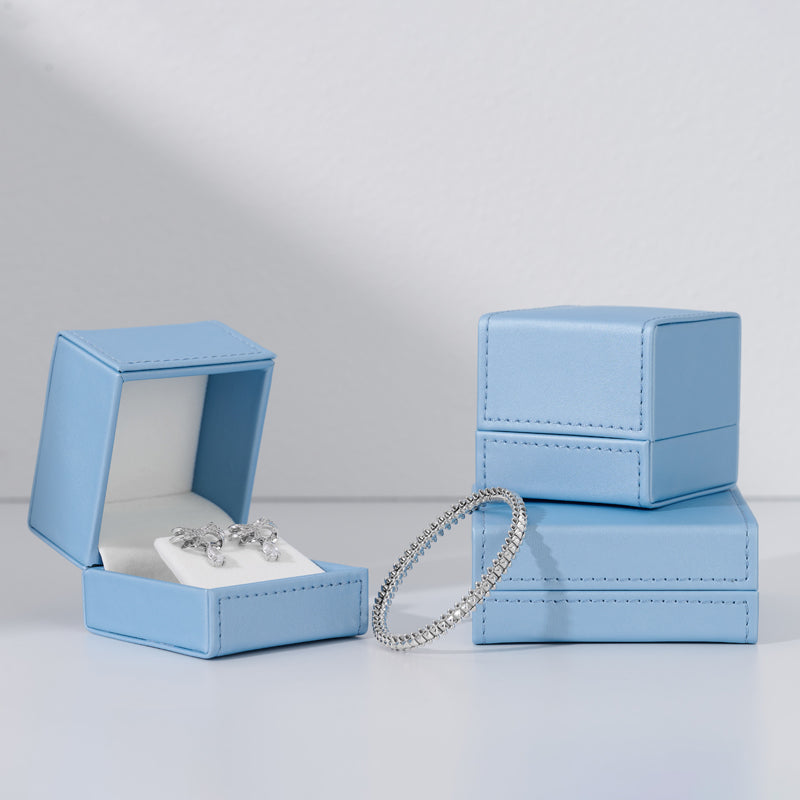 Sky blue PU Leather Gift Jewelry Packaging Box H149