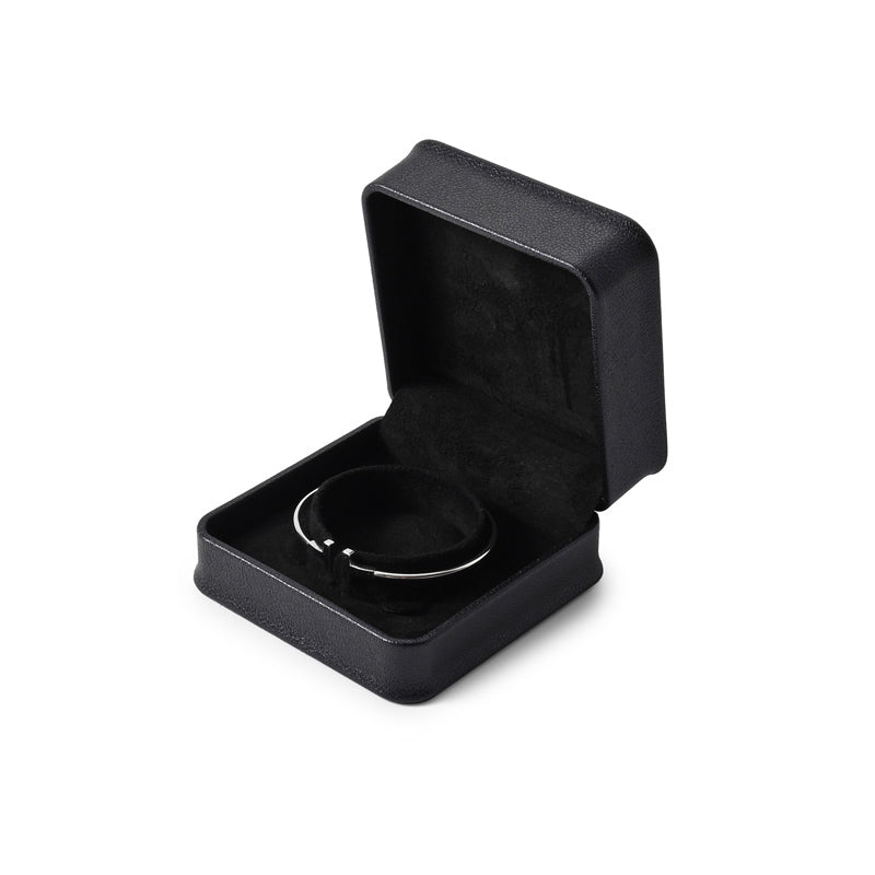 Classic Navy Black PU Leather Jewelry Packaging Box H158