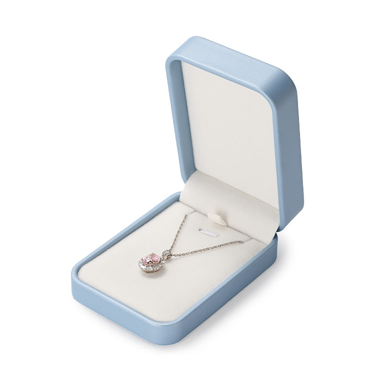 Sky Blue PU Leather Velvet Jewelry Packaging Box H159