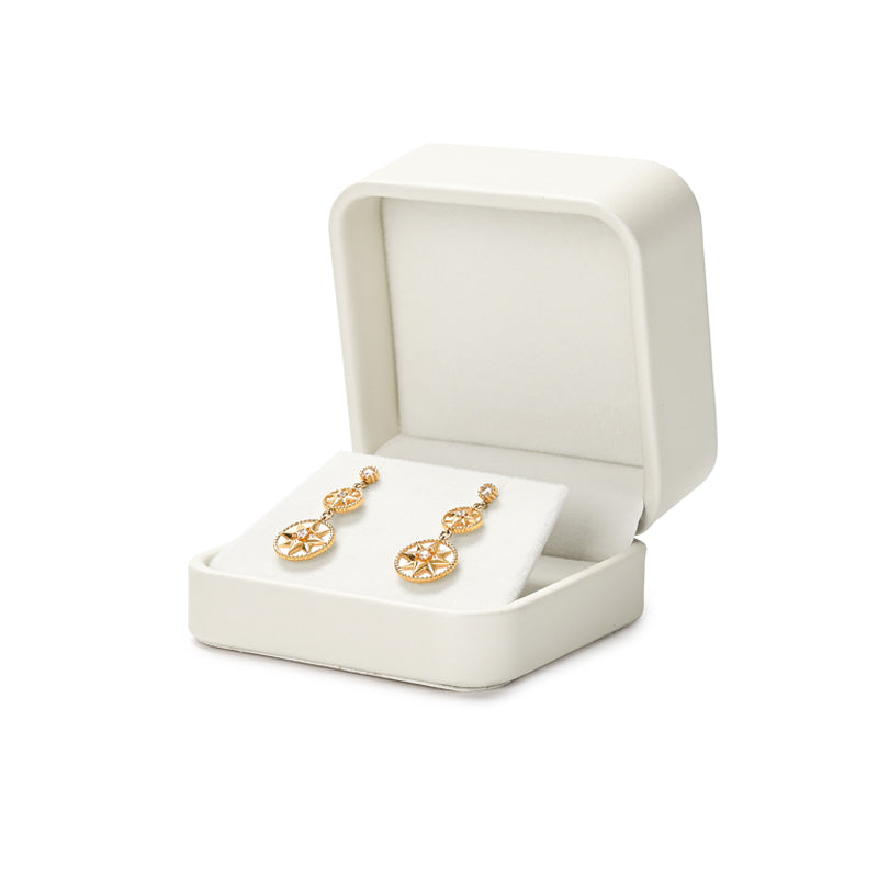 Classic Beige PU Leather Velvet Jewelry Packaging Box H160