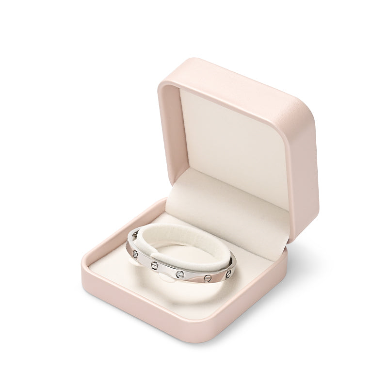 Nice Pink PU Leather Velvet Jewelry Packaging Box H161
