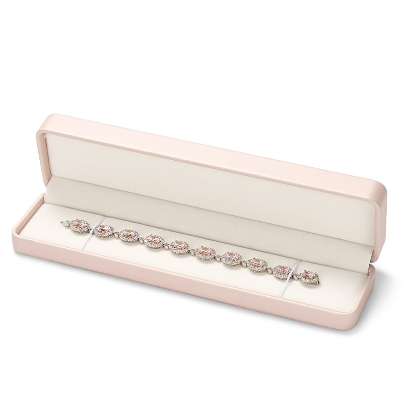 Nice Pink PU Leather Velvet Jewelry Packaging Box H161