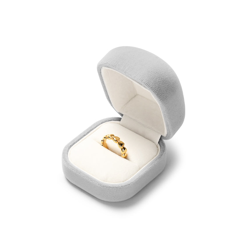 Round Light Gray Color Jewelry Ring Box H16501