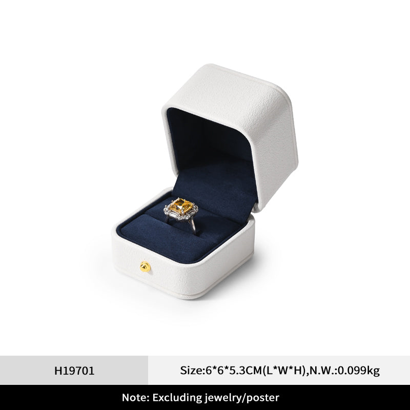 Classic White Blue Color Jewelry Ring Box H19701