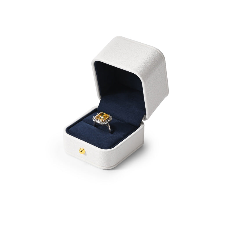 Classic White Blue Color Jewelry Ring Box H19701