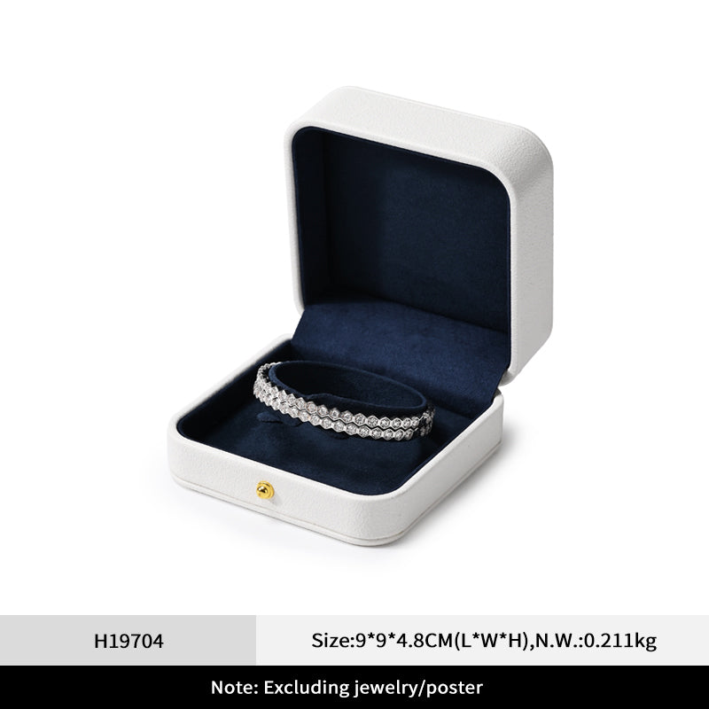 Classic White Blue Color Jewelry Packaging Box H197