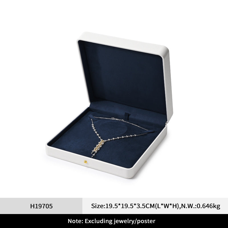 Classic White Blue Color Jewelry Packaging Box H197