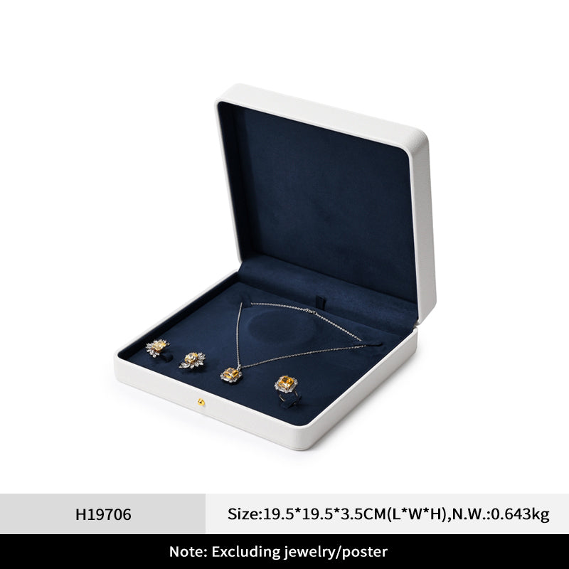 Classic White Blue Color Jewelry Packaging Box H197