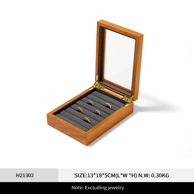 FANXI Solid Wood Jewelry Box — Ring & Earring Organizer H213
