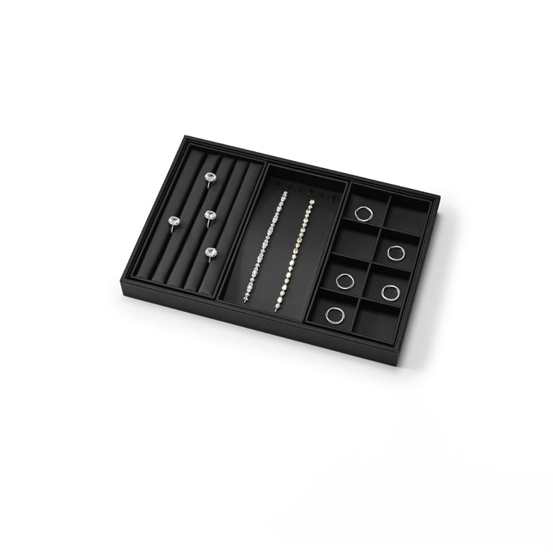 Black PU Leather Jewelry Display Tray P017