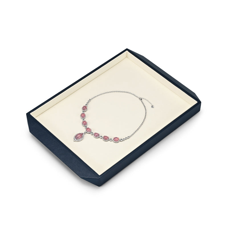 Black/Beige Microfiber Ring Necklace Pendant Earring Display Tray P172