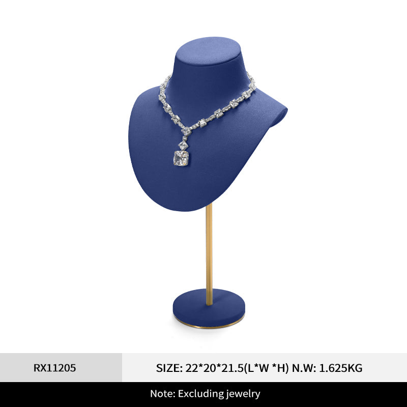 Luxury Beige Microfiber Necklace Bust Display Stand RX112