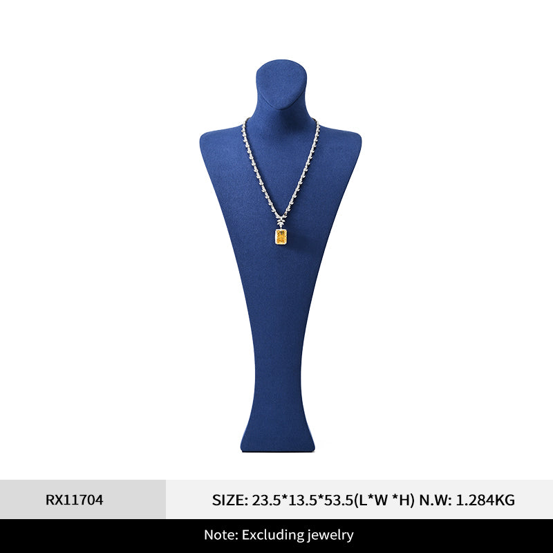 Luxury Beige Microfiber Necklace Bust Display Stand RX117