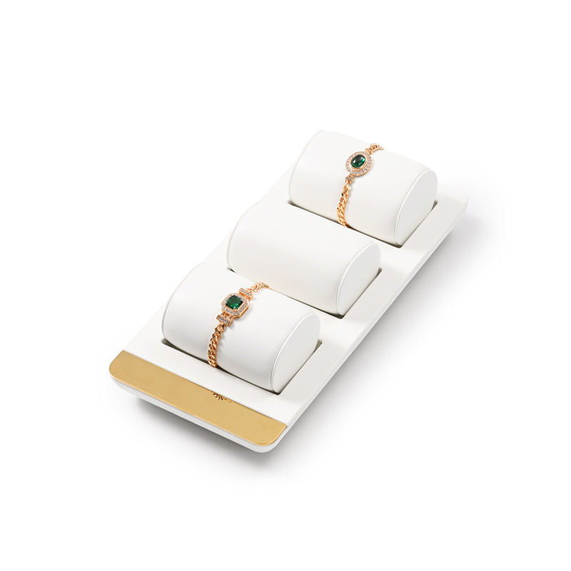 FANXI White PU leather Earrings Ring Necklace Watch Jewelry Display Set TT259 Promotion