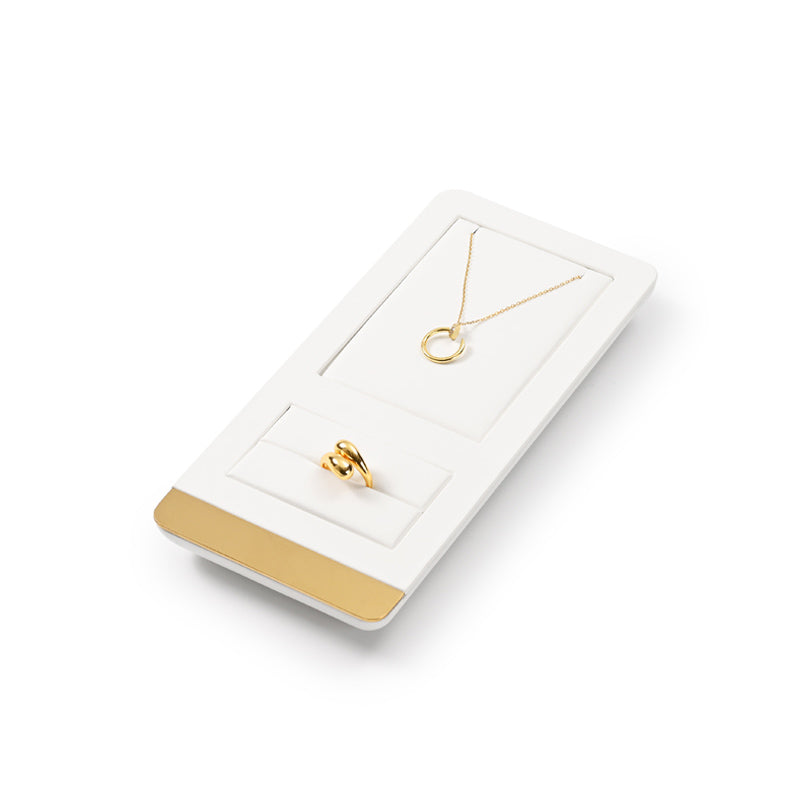 FANXI White PU leather Earrings Ring Necklace Watch Jewelry Display Set TT259 Promotion