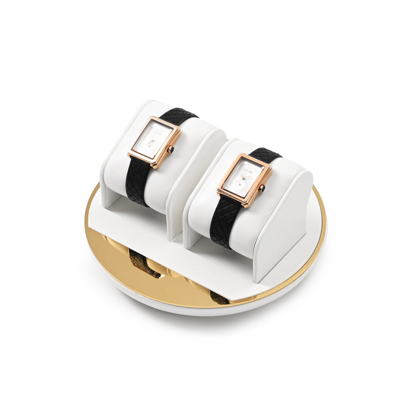 FANXI White PU leather Earrings Ring Necklace Watch Jewelry Display Set TT259 Promotion