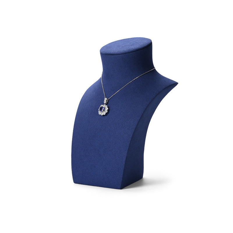 FANXI Blue Microfiber Earrings Ring Necklace Jewelry Display Set TT311