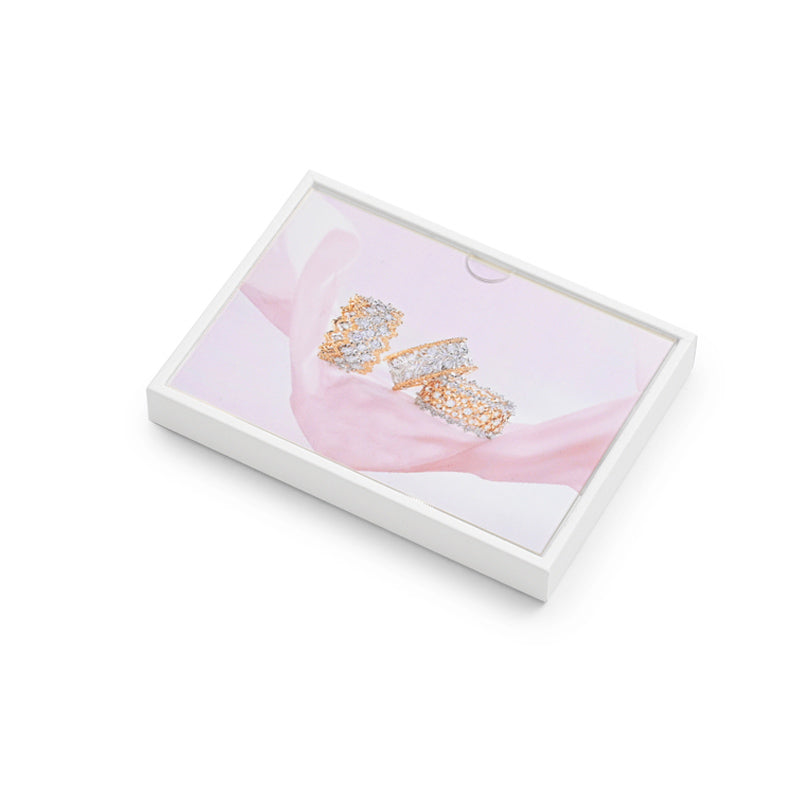 FANXI White PU Leather Earrings Ring Necklace Jewelry Display Set TT323