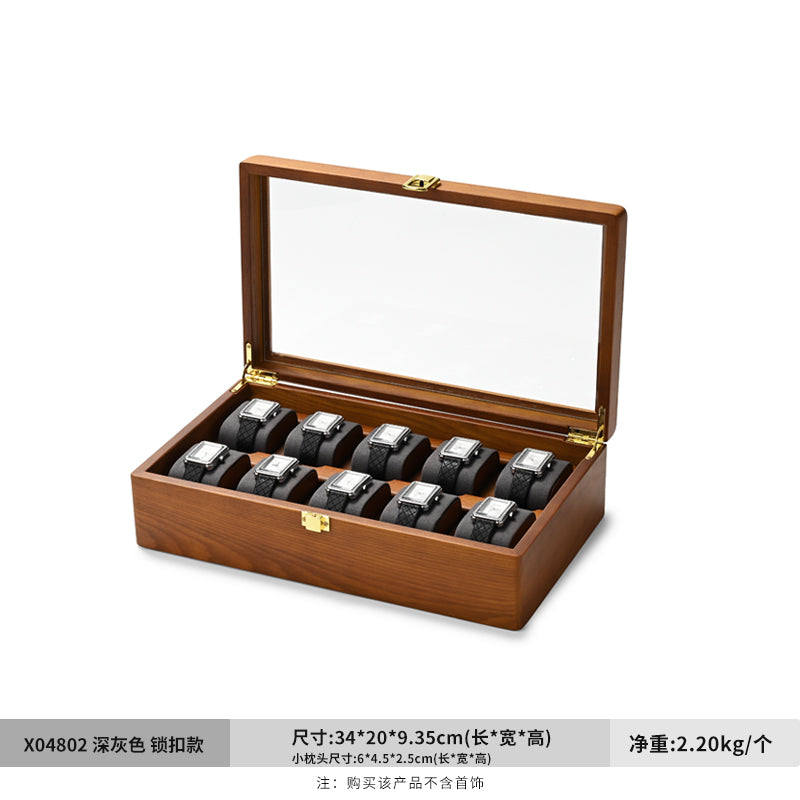 FANXI Jewelry Wood 10-Watches Personal Colletion Storage Box X048