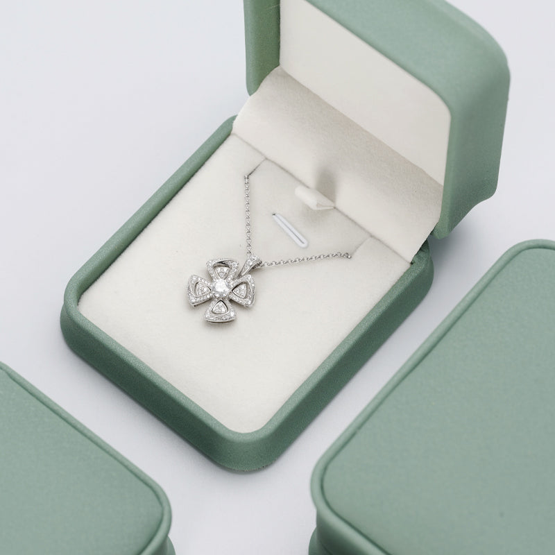 Green Pu Leather Plush Ring Jewelry Box H145