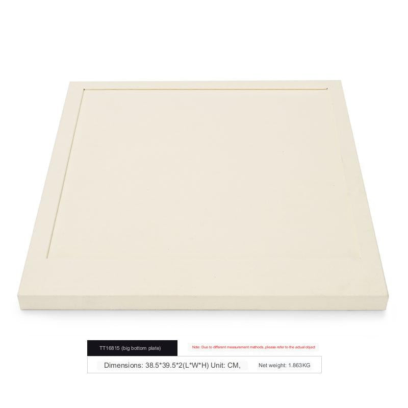 Beige Microfiber Ring Necklace Jewelry Display Set TT168
