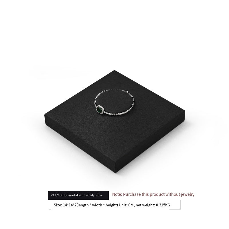 Luxury Microfiber Black Ring Necklace Pendant Earring Display Tray P137
