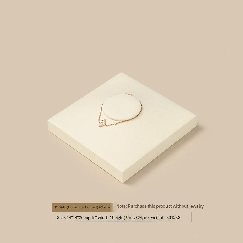 FANXI Luxury Microfiber Beige Ring Necklace Pendant Earring Display Tray P134