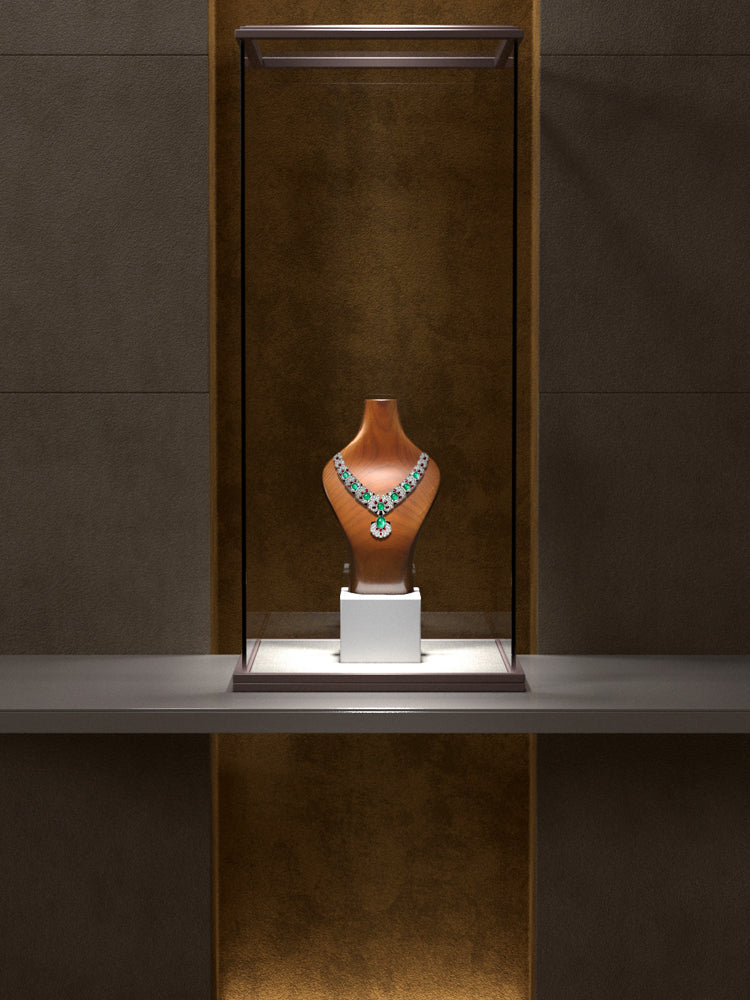 FANXI Ash Wood Bust Necklace Display Pendant Stand SM069